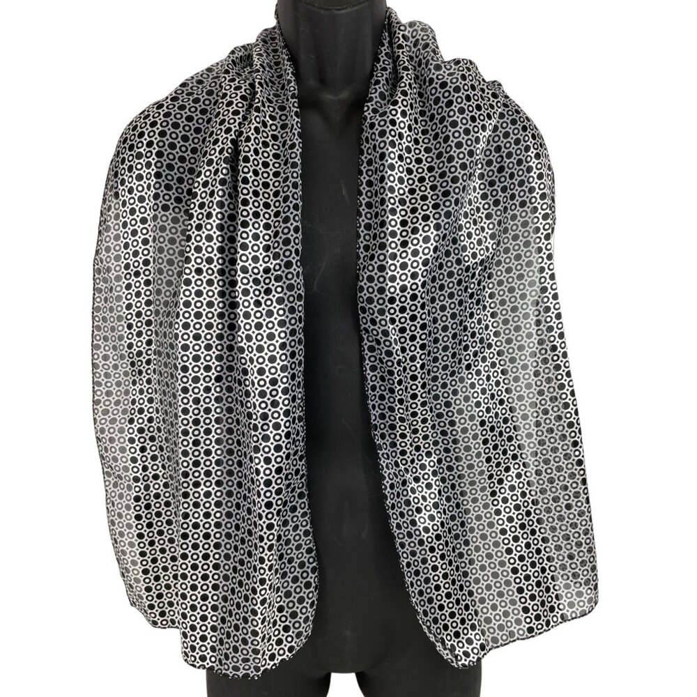 Black & White Polka Dots Rectangular Scarf Wrap Shawl